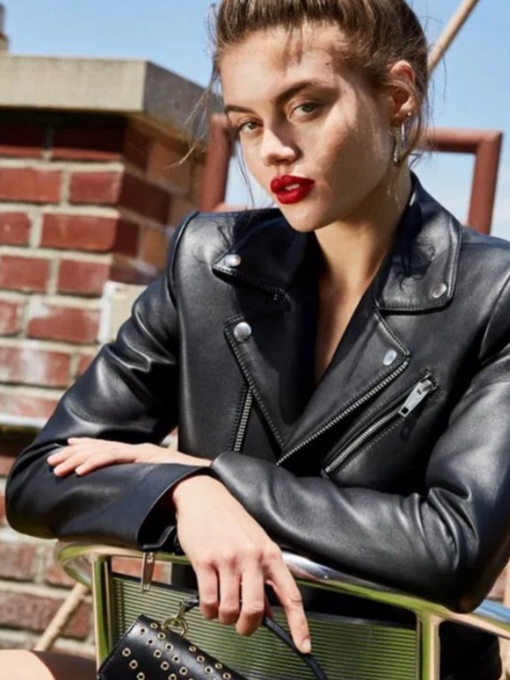 The Kooples /Classic Black Leather Biker Jacket - Women's